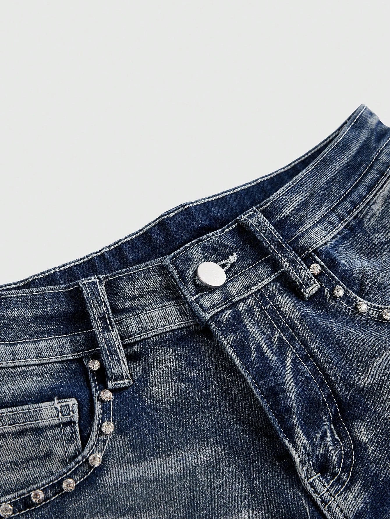 Low Rise Denim Shorts Female