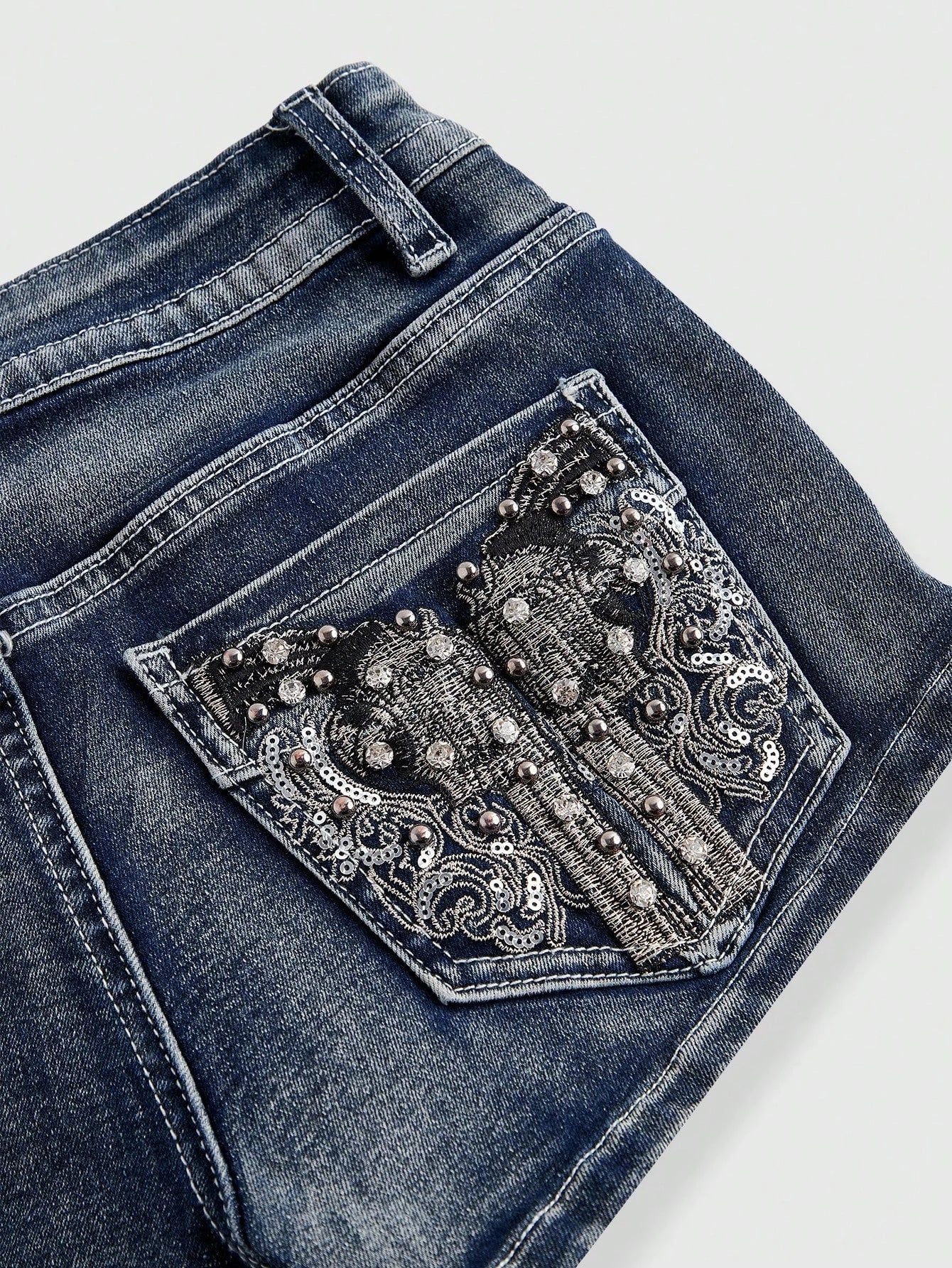 Low Rise Denim Shorts Female