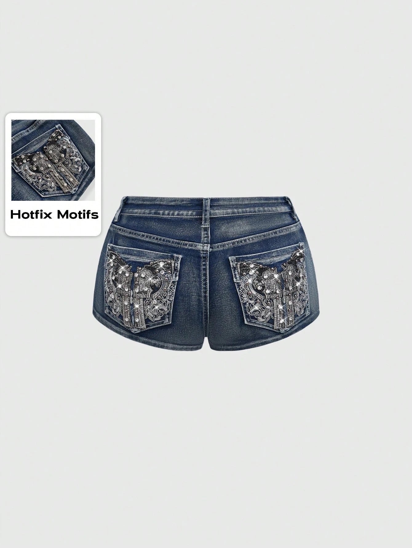 Low Rise Denim Shorts Female