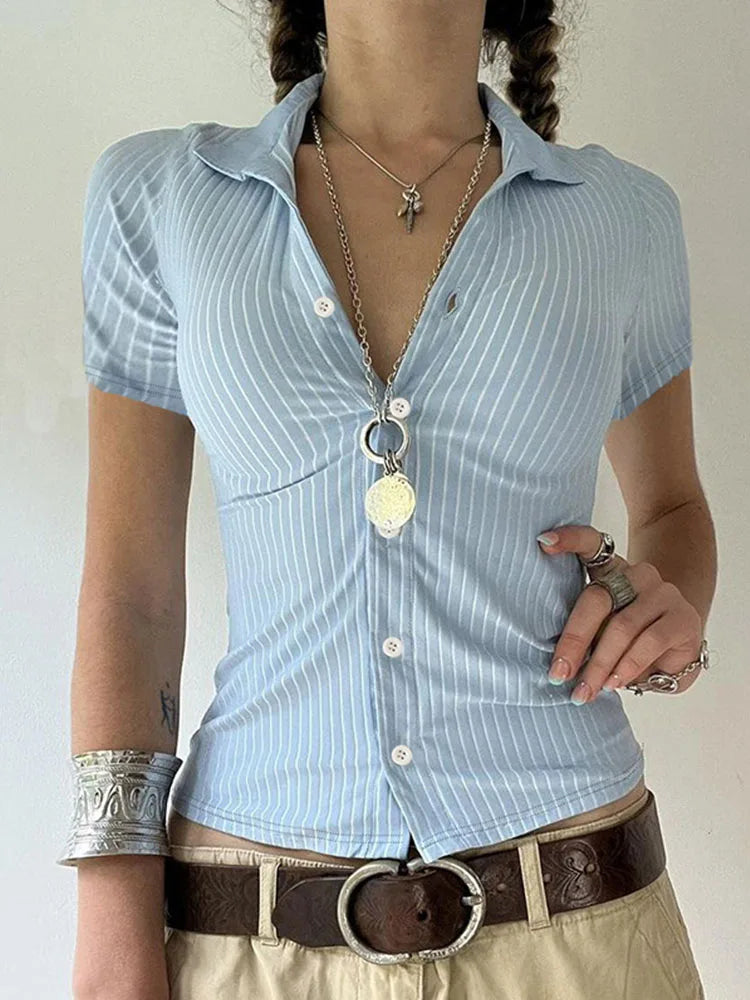 Sweetown Blue Stripe Shirt
